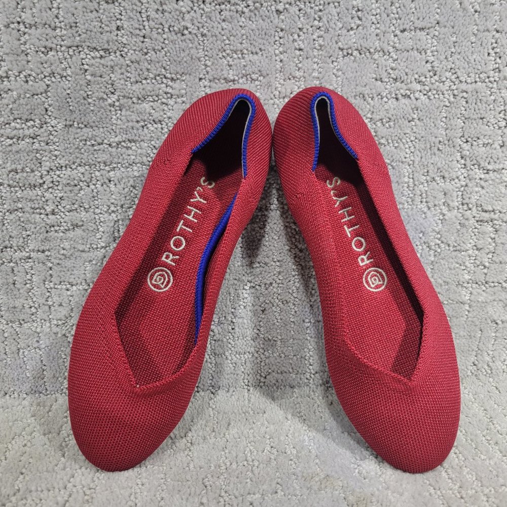 Rothy’s The Flat Scooter Red Round Toe Slip On Shoes Women's Size US 6, 6.5, 10 - Picture 9 of 9